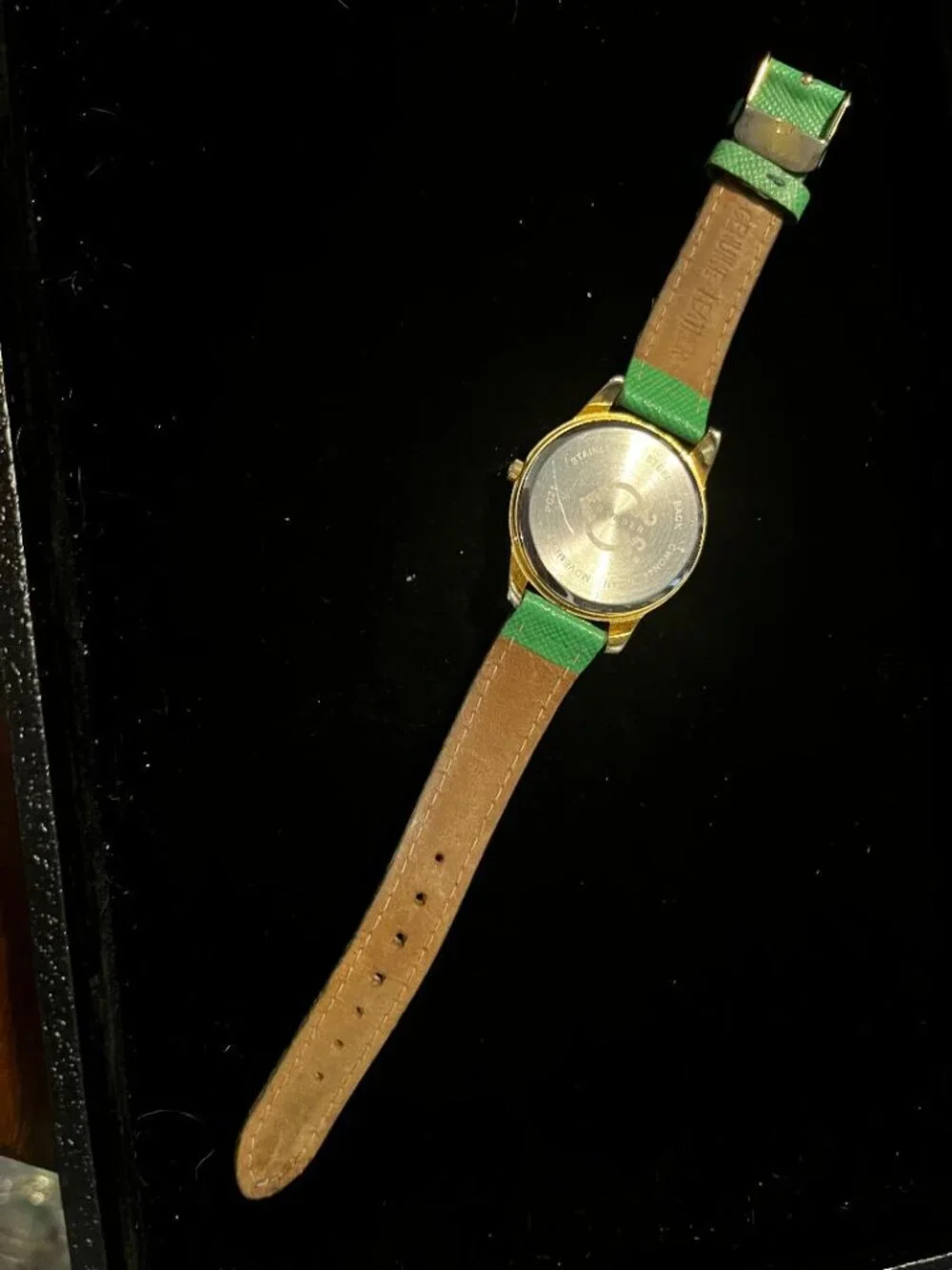 Watch with Pineapples on Face and Green Band